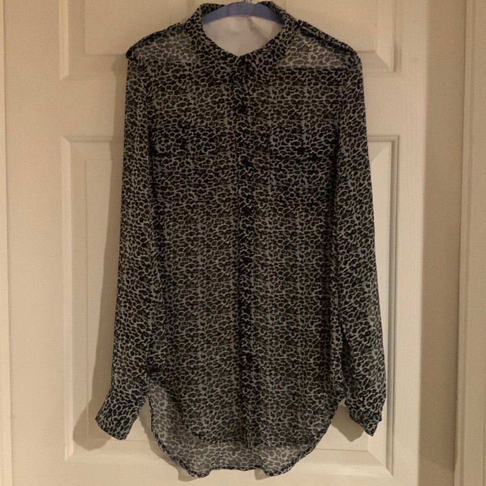 byCorpus sheer women’s animal print blouse Med